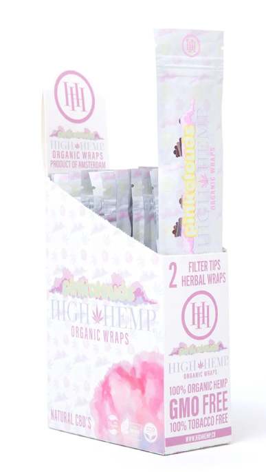 Photograph of product: High Hemp Pink Clouds Organic Wraps + Filter Tips 2pk