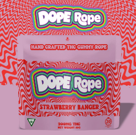 Photograph of product: Dope Rope Strawberry Banger 200mg