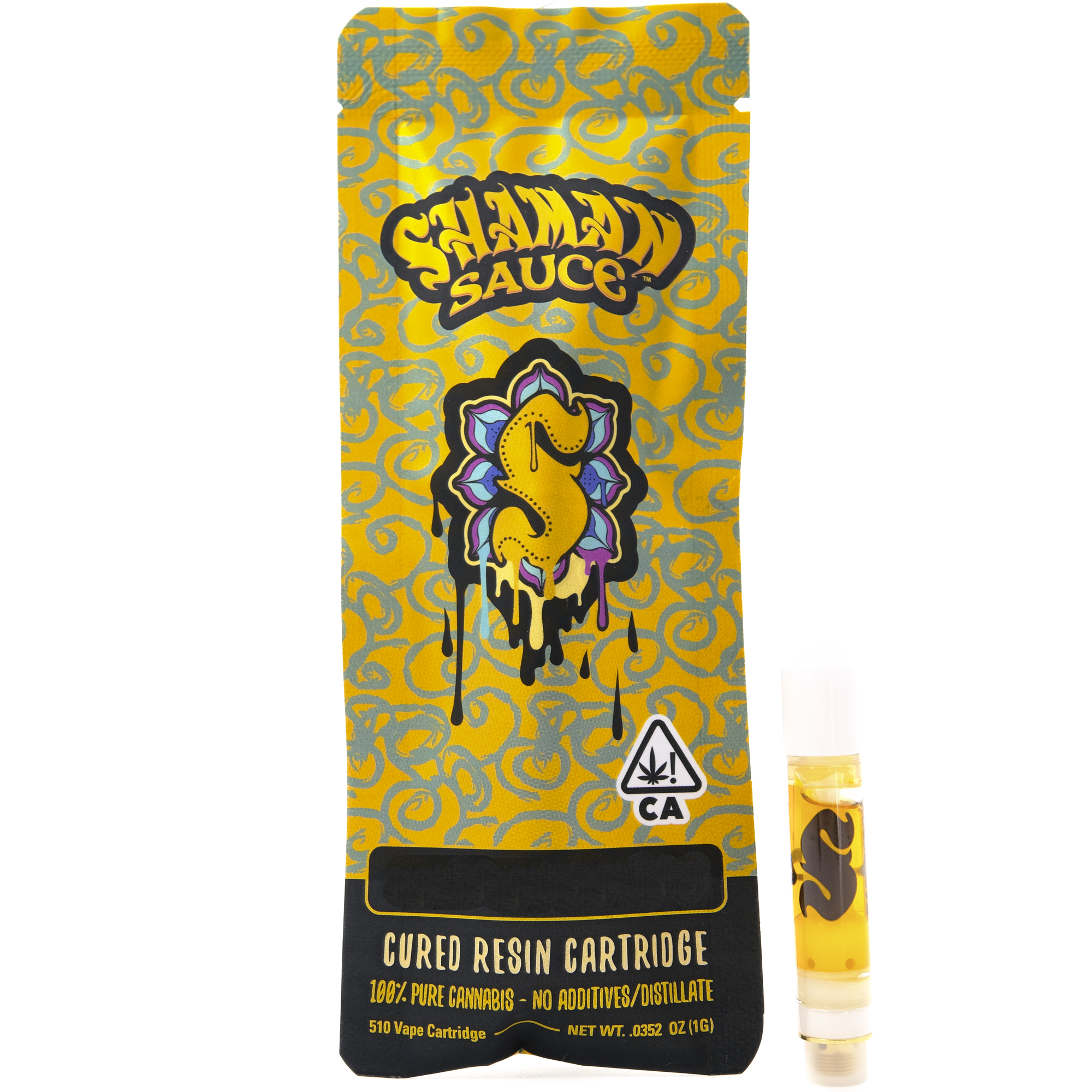 Photograph of product: Cherry Lemon Smackz 1g Cured Resin Cart - Shaman Extracts
