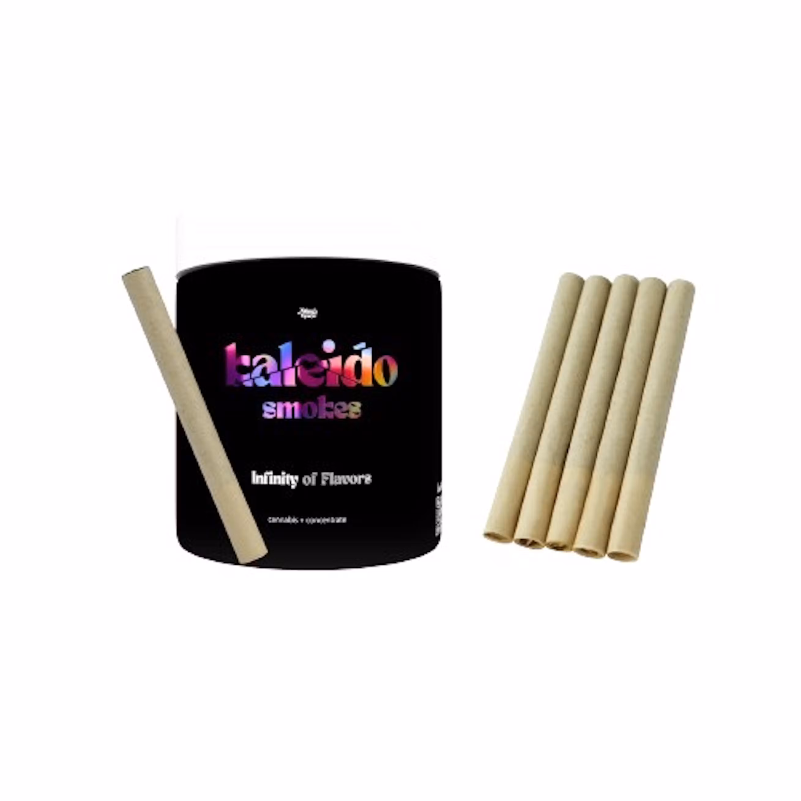 Photograph of product: Kaleido Smokes Indigo Outlaw (H) Infused Pre-Roll Pack 0.5g 5pk