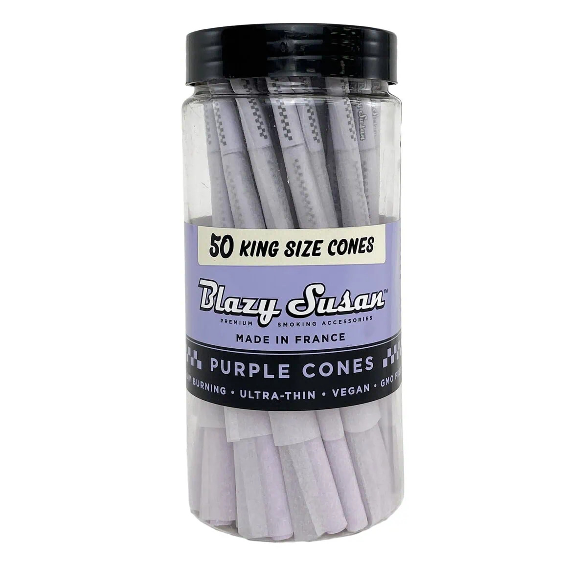 Photograph of product: Rolling Paper - Blazy Susan - Purple King Size Cone - 50pk