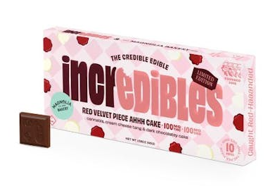 Photograph of product: Red Velvet Cake - 100mg (1:1 CBD:TH-oui)