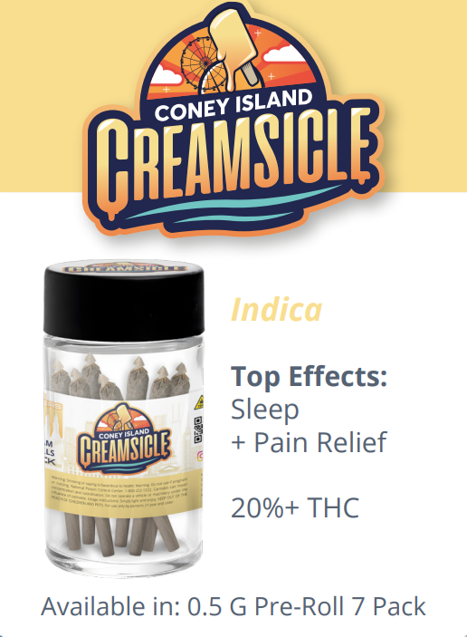 Photograph of product: HighSkrapers 7 Pack of  .5g Pre-Rolls (3.5g)-  Coney Island Creamsicle  (Banana Cream)