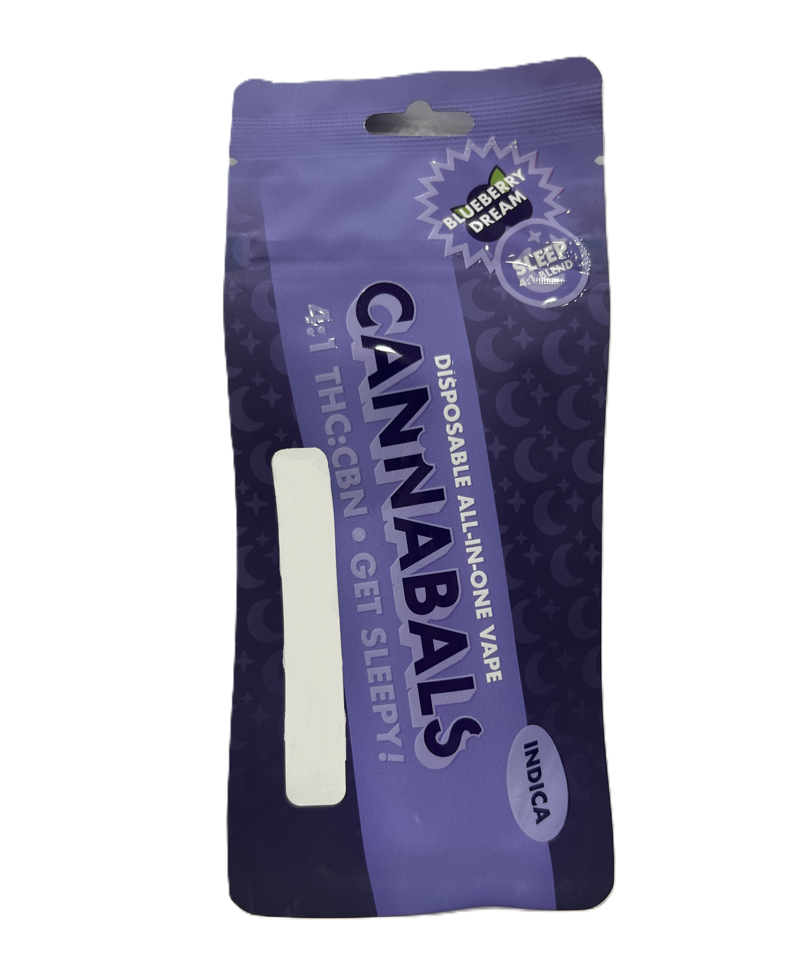 Photograph of product: Cannabals | Blueberry Dream | 4:1 TH-oui/CBN Get Sleepy All-In-One Vape 1g