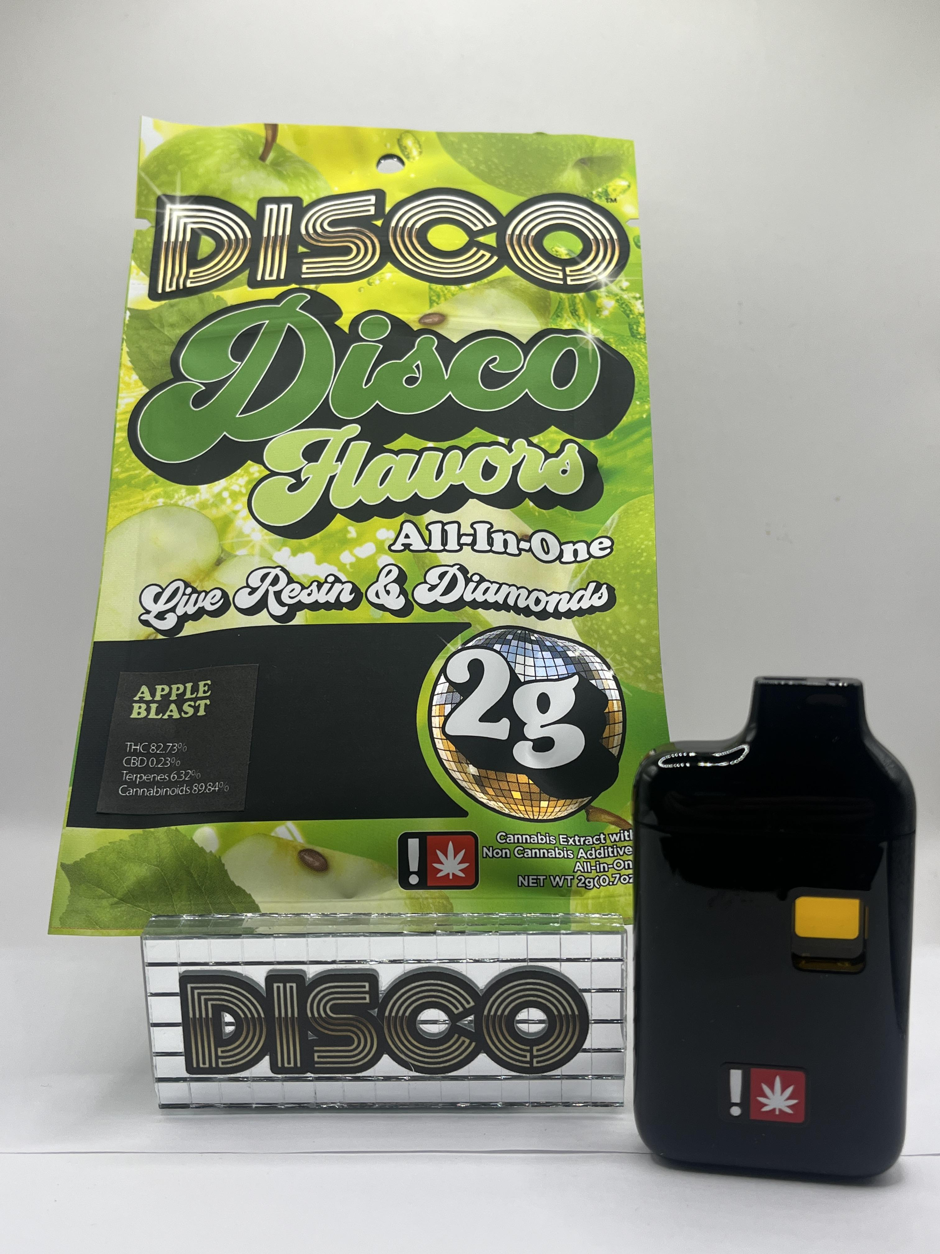 Photograph of product: Disco Dabs - Apple Blast (H) - Live Diamonds All-In-One Flavored Cartridge 2g