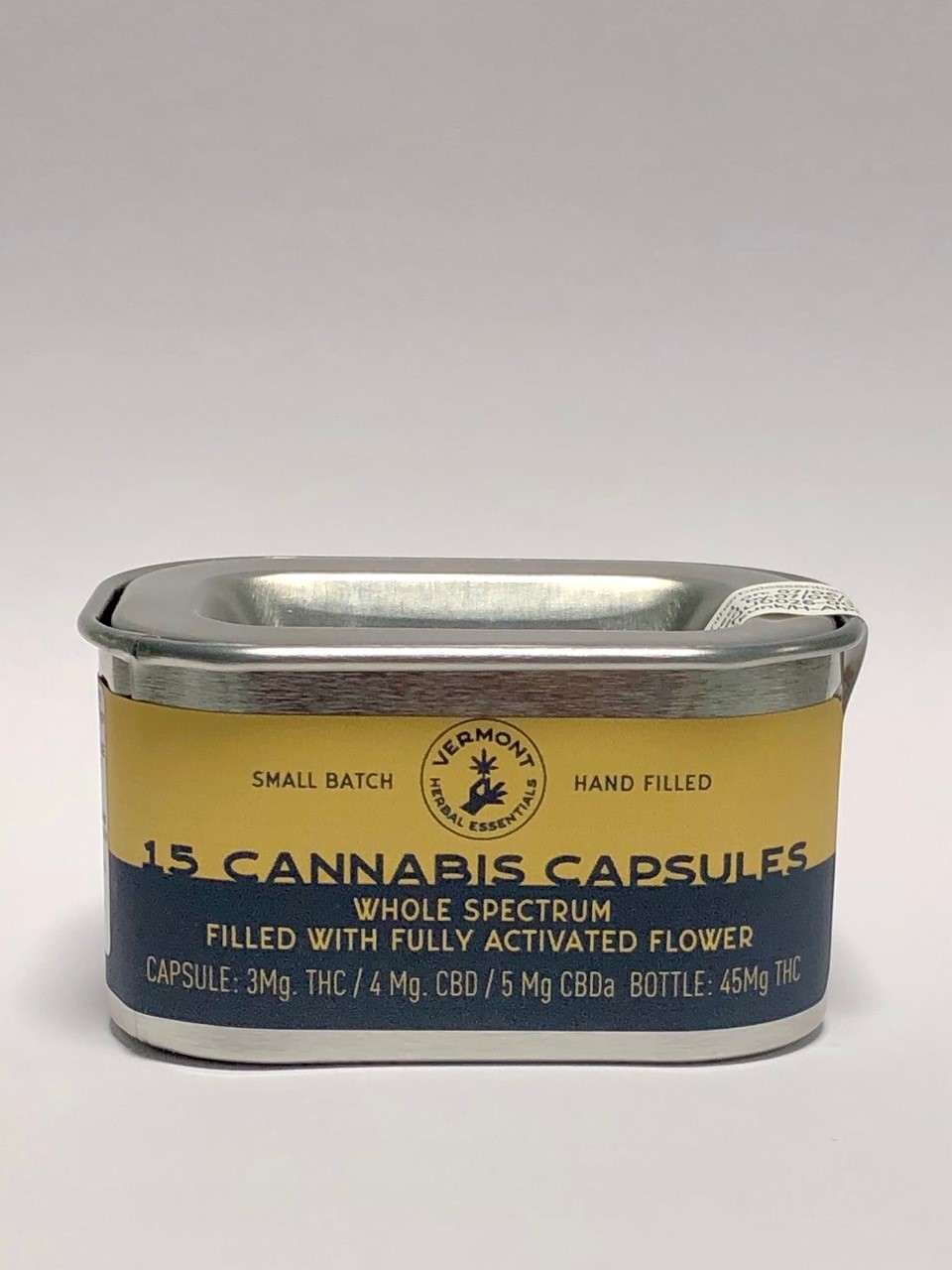 Photograph of Product: Cannabis Capsules | 3mg THC | 4mg CBD | 5mg CBDA | 15 Pack