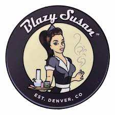 Photograph of product: Blazy Susan Dab Mat - 8" Silicone - Black Logo
