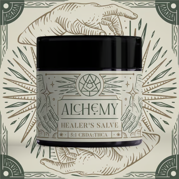 Photograph of product: Healer's Salve 5:1 (CBDA:TH-ouiA) 2oz 500mg/100mg