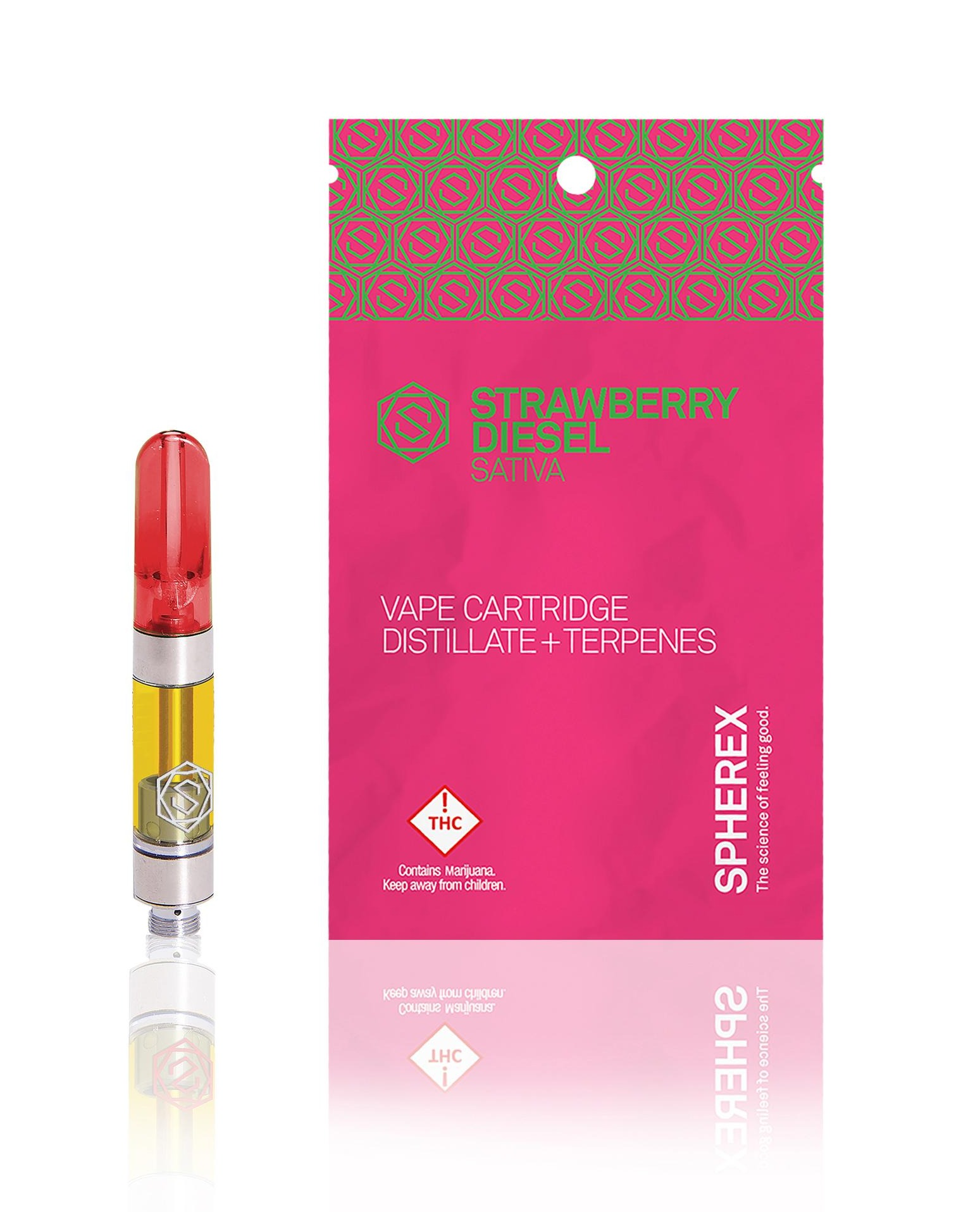 Photograph of product: Spherex Cartridge 1000mg: Strawberry Diesel