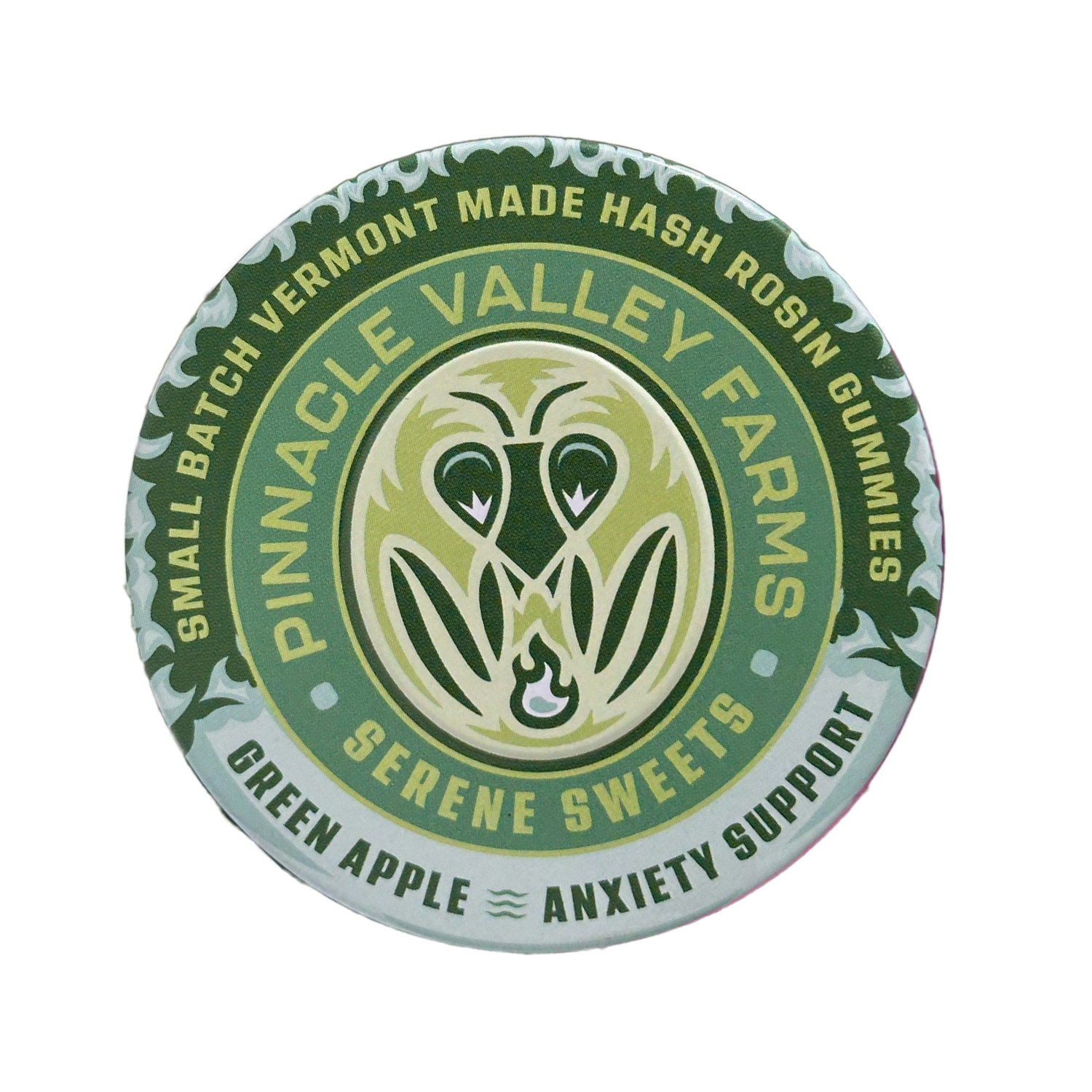 Photograph of product: Green Apple Rosin Gummies | 100mg TH-oui | Pinnacle Valley Farm