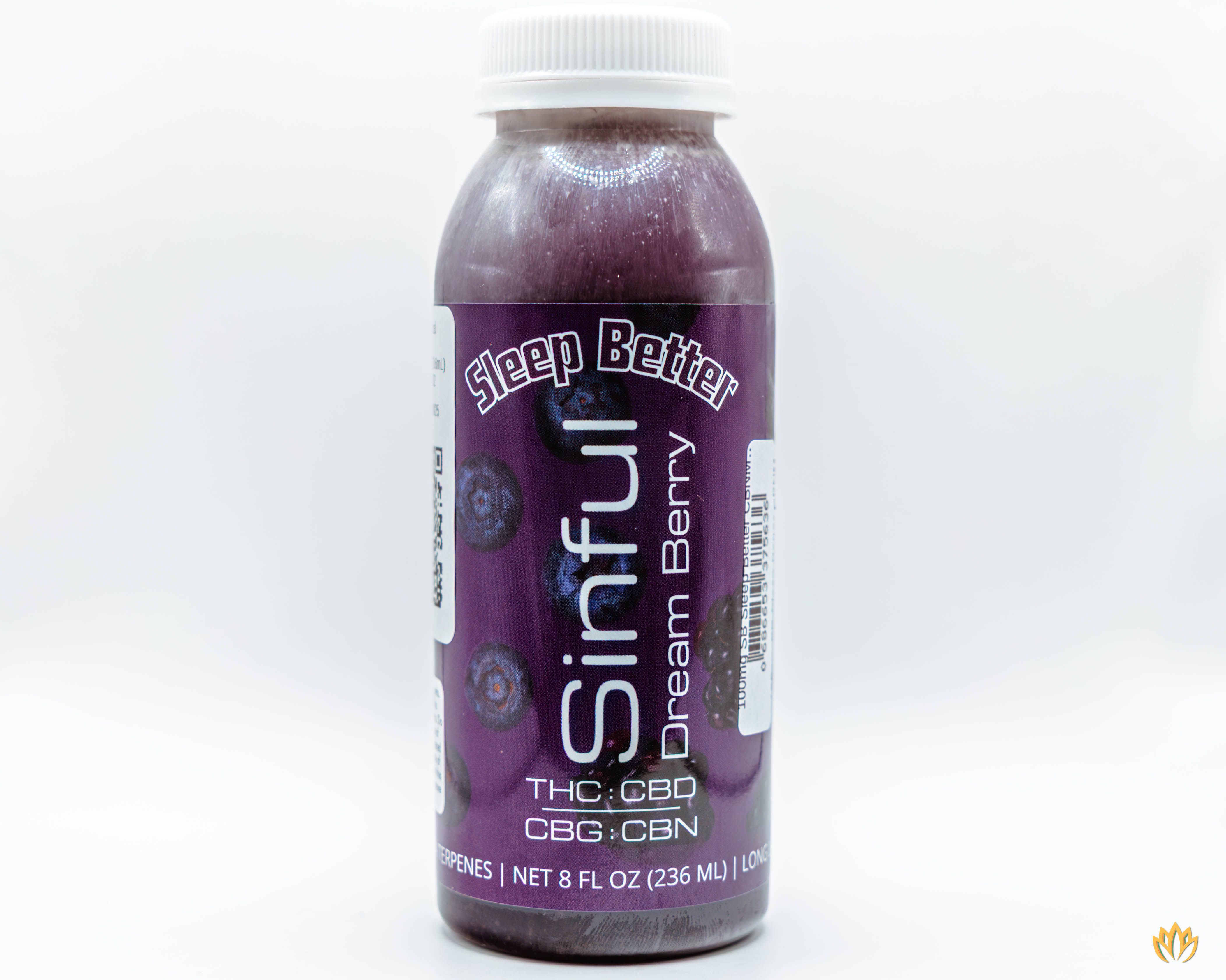 Photograph of product: Sinful Sleep Better TH-oui CBD CBG CBN 100mg 8oz Drink