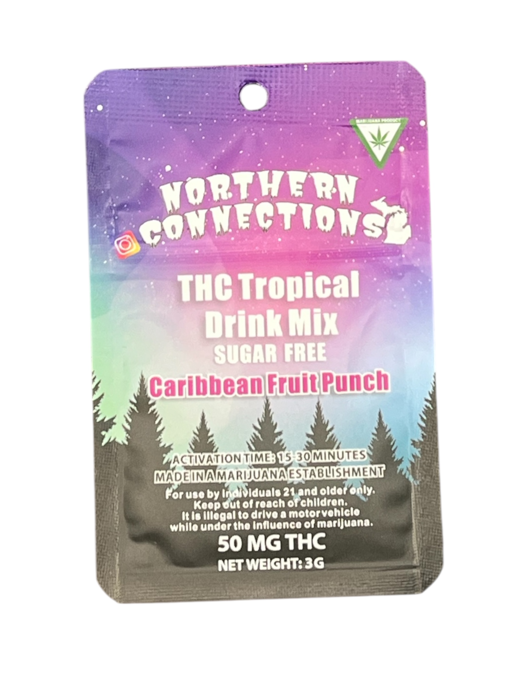 Photograph of product: NORTHERN CONNECTIONS | CARIBBEAN FRUIT PUNCH | TROPICAL DRINK MIX | SUGAR FREE | 50MG
