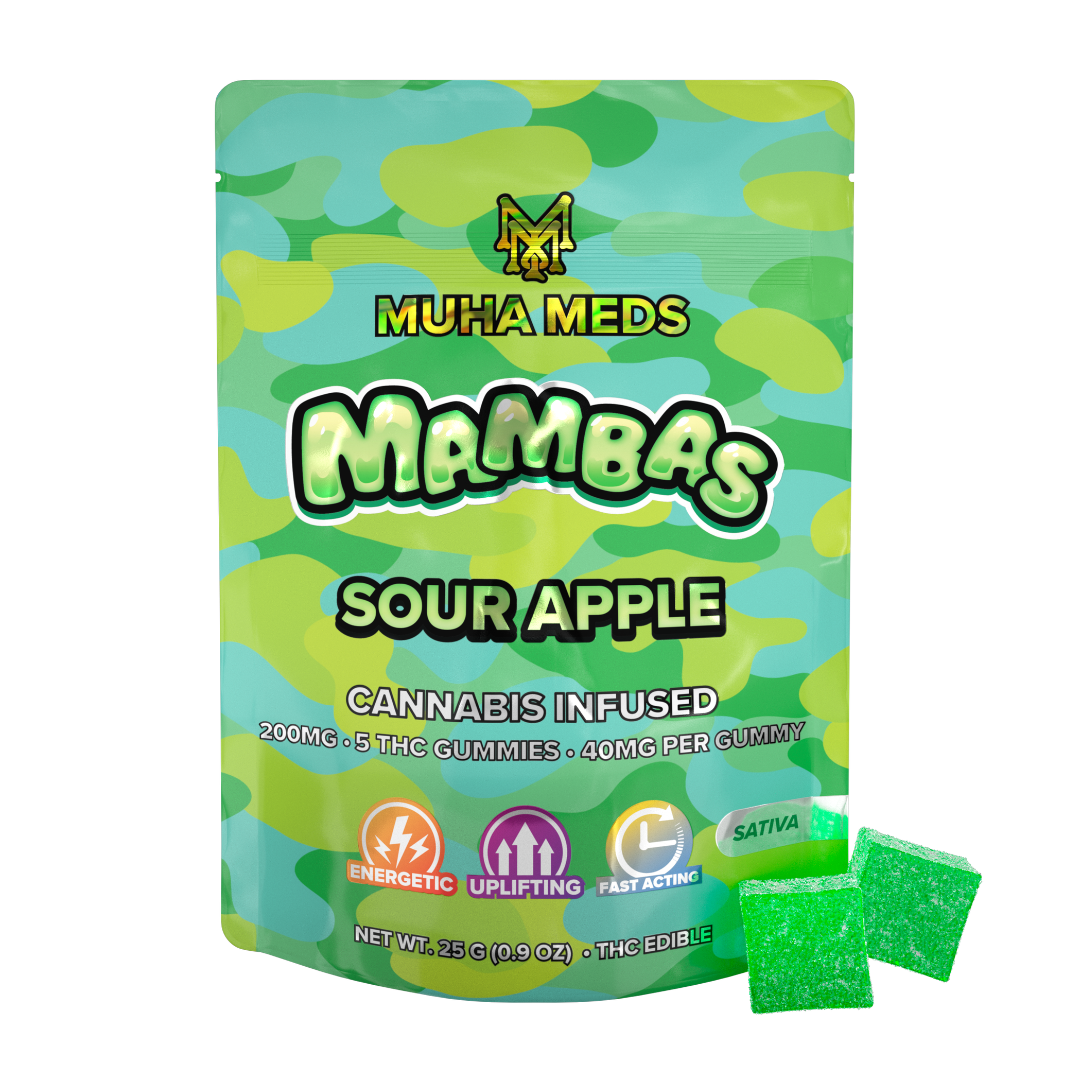 Photograph of product: Green Apple | 200MG au chocolat Rosin Gummies