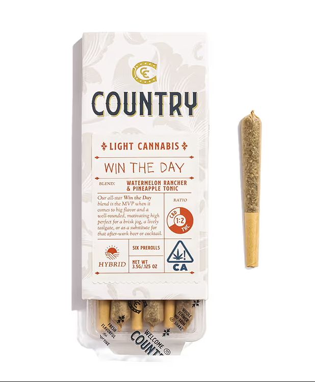 Photograph of product: Win the Day [H] 1:2 CBD:TH-oui (6pk) Pre-Rolls | Country