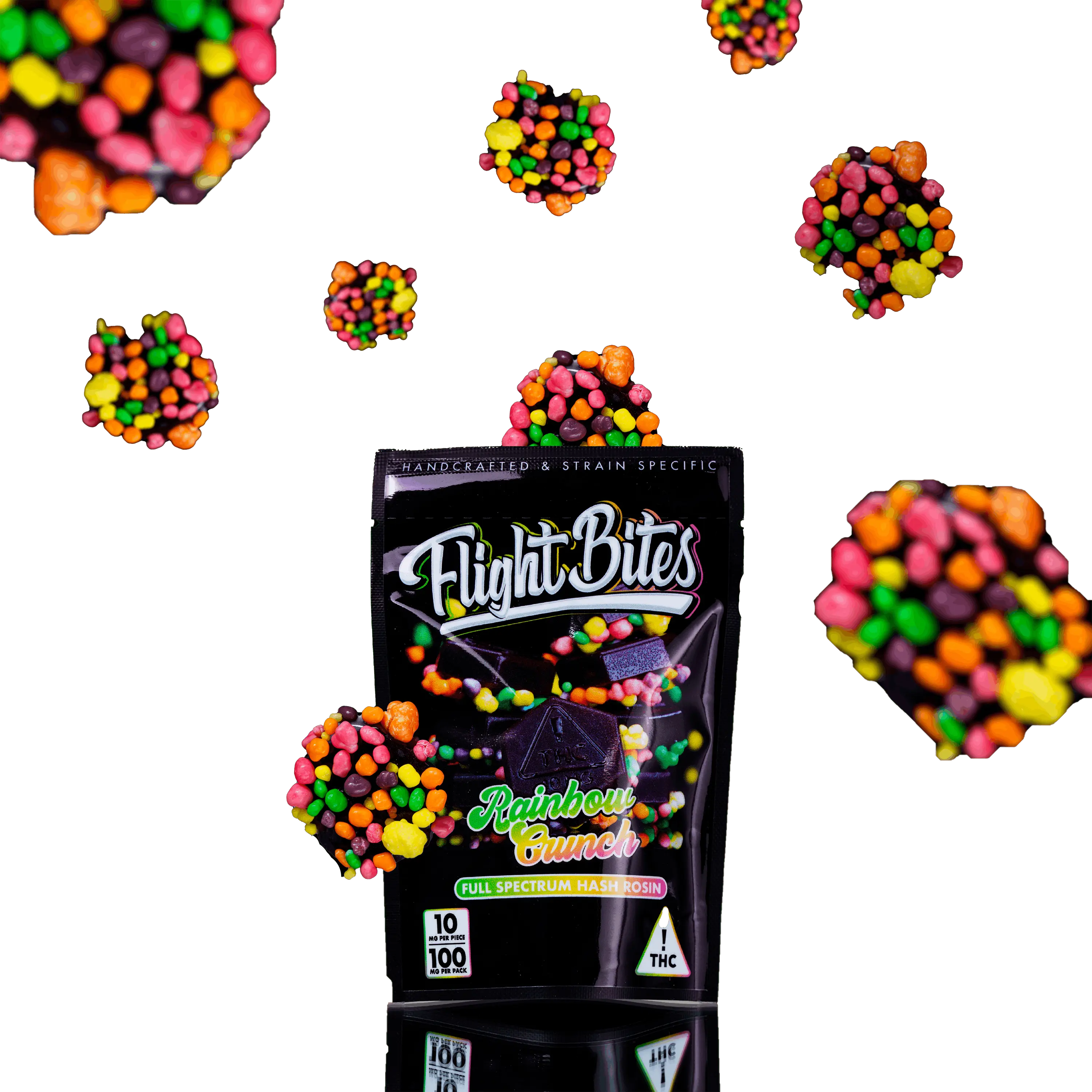 Photograph of product: Flight Bites - Rainbow Crunch - Rosin Gummy