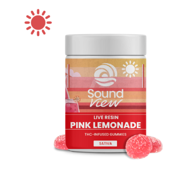 Photograph of product: SoundView Live Resin Pink Lemonade Gummies T92.6 (S) 20 Pack - 00121