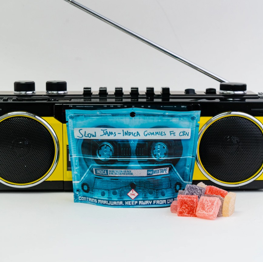 Photograph of product: OG Mixtape Slow Jam Oui'd Gummies 1:1 TH-oui:CBN - 100mg TH-oui