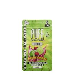 Photograph of product: Puff - Cherry Limeade 2.5g 5pk Diamond Infused Preroll - 