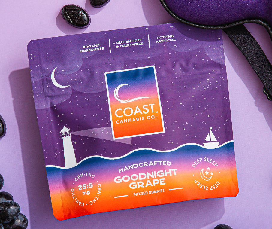 Photograph of product: Goodnight Grape - 5:1 CBN:TH-oui Gummies - Coast