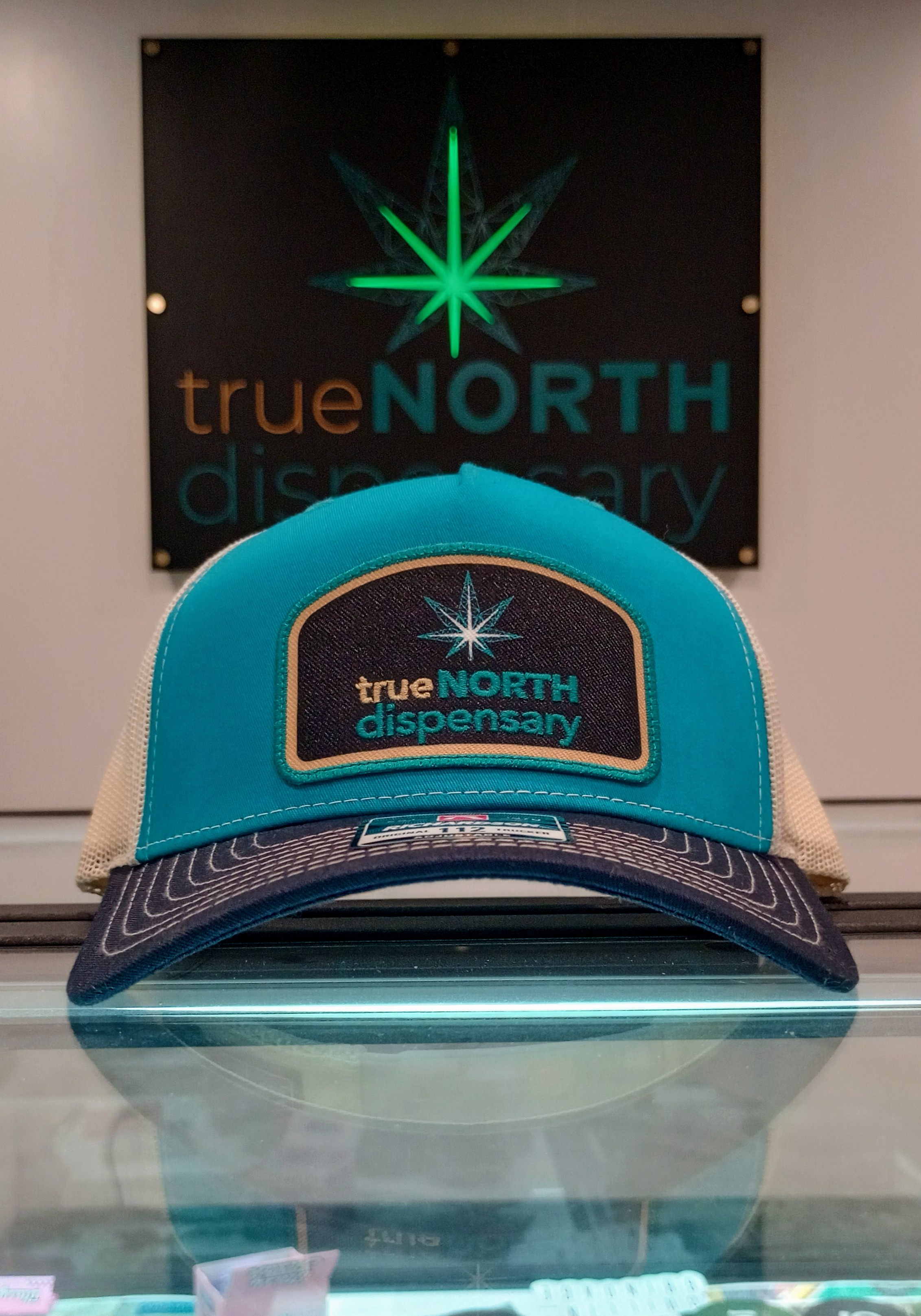 Photograph of product: Richardson Trucker Hat - Blue Teal/Birch/Navy