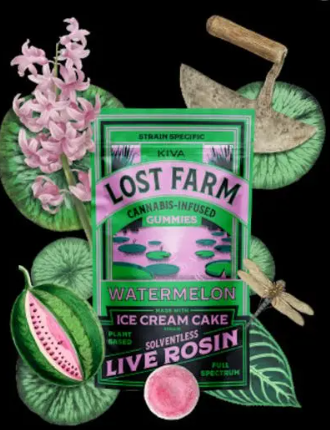 Photograph of product: LOST FARM WATERMELON LIVE ROSIN GUMMIES 200MG