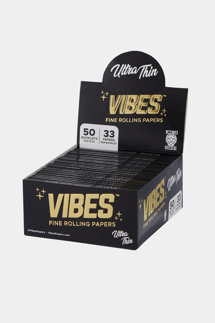 Photograph of product: Vibes - Rolling Papers - Ultra Thin - Black - King Size