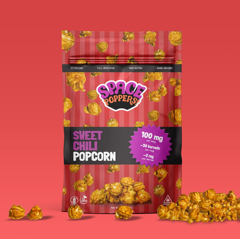 Photograph of product: 1:1 TH-oui/CBD Sweet Chili Fast Acting Infused Popcorn 50pk | 100mg