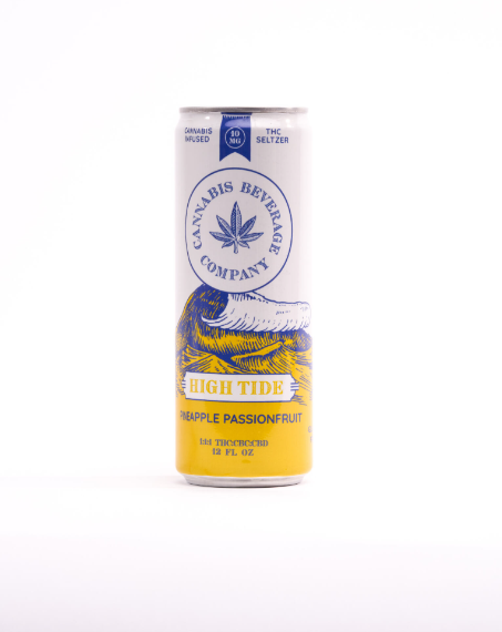Photograph of product: High Tide - Oui'd Infused Seltzer 1:1:1  - Pineapple Passionfruit (10mg TH-oui/CBD/CBC)