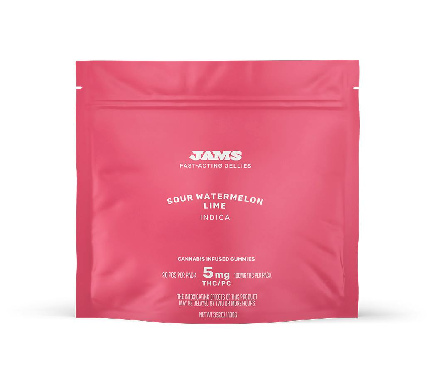 Photograph of product: Jams | Sour Watermelon Lime | 20pk | 5mg TH-oui