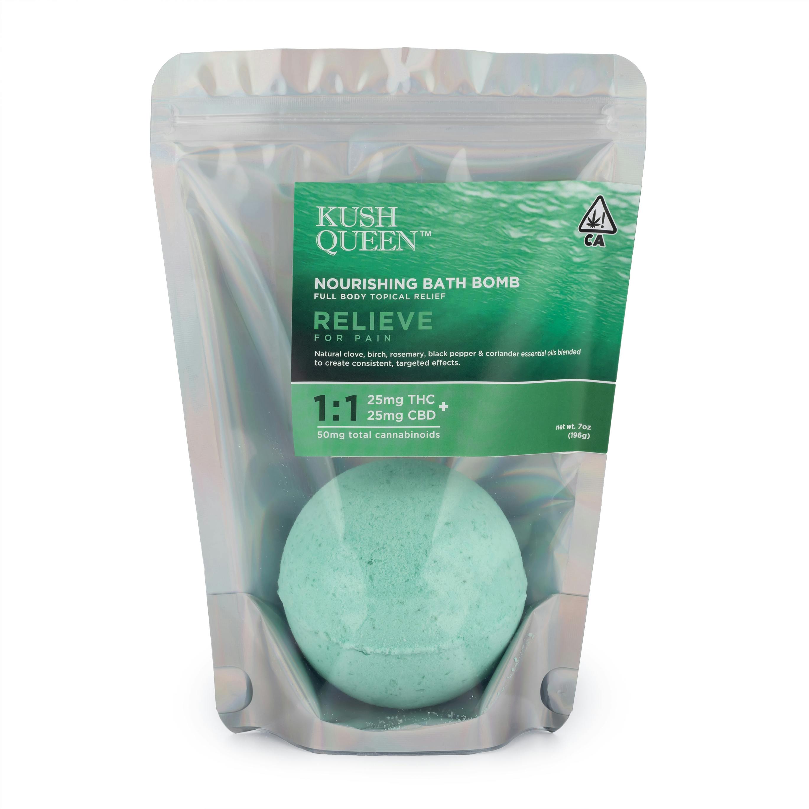 Photograph of product: Relieve Bath Bomb 1:1 (TH-oui:CBD)