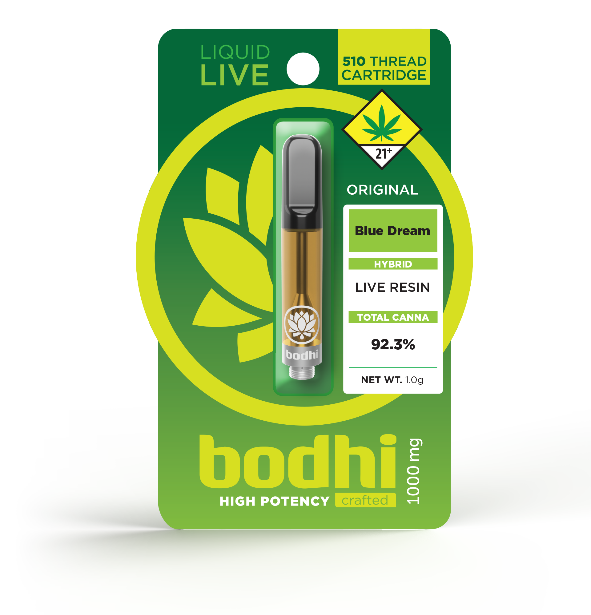 Photograph of product: Bodhi | Granddaddy Purple | Original | Cartridge | Live Resin | 1g | Oui'd (DOH)