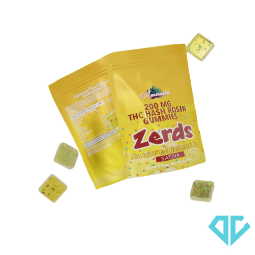 Photograph of product: Amnesia Zerdz Lemon Cheesecake au chocolat Rosin Gummies 200mg