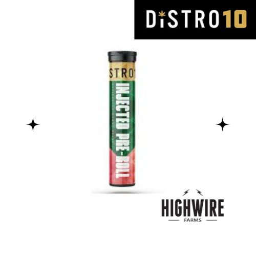 Photograph of product: Distro10 Rocket Stick Watermelon Gummy Bears Injected Preroll 1.2g
