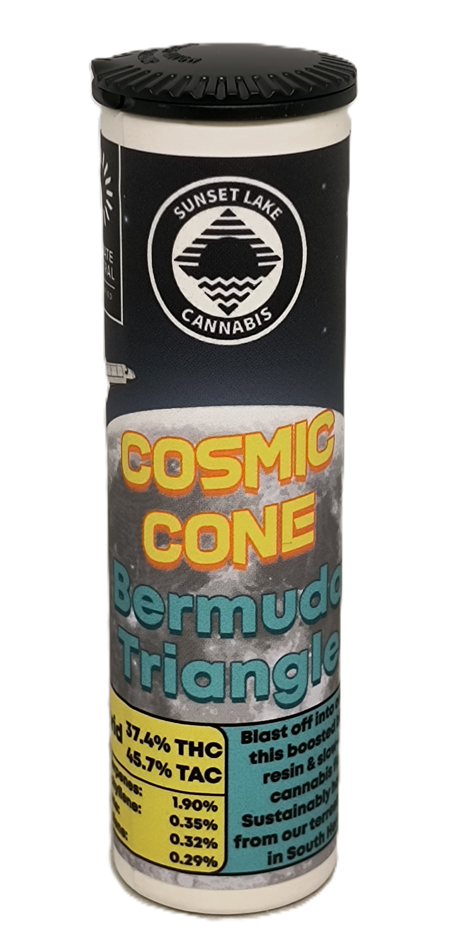 Photograph of product: Bermuda Triangle Resin Infused Cosmic Cone | Sunset Lake