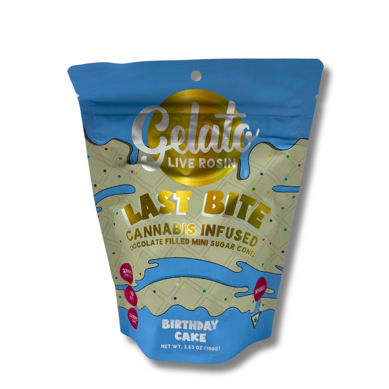 Photograph of product: Gelato Last Bites | Birthday Cake | 200mg | Rosin Sugar Cone/Edibles
