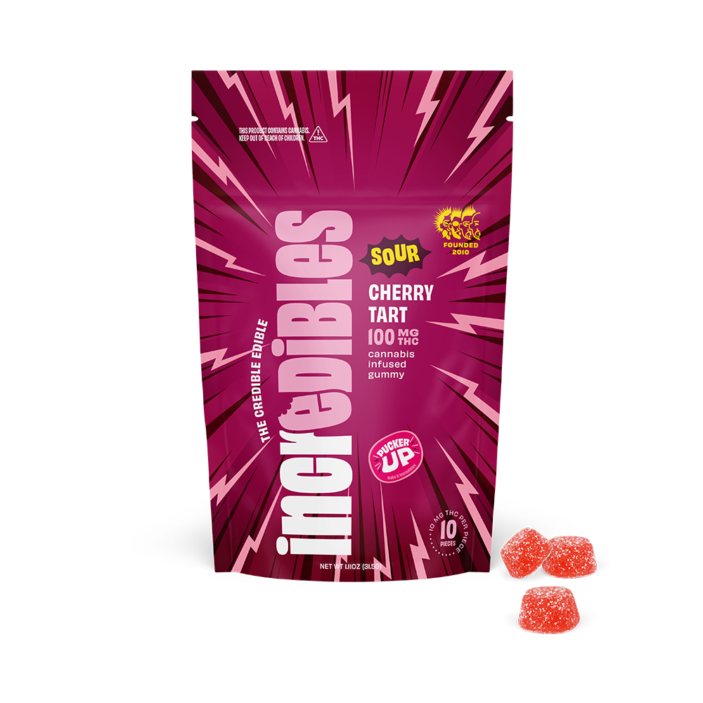 Photograph of product: Incredibles Gummies 10pk/100mg- Sour Cherry Tart