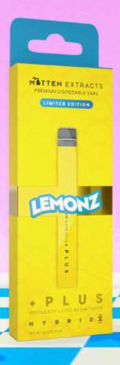 Photograph of product: Mitten + PLUS - Disposable 1g - Lemonz - 420 Limited Edition