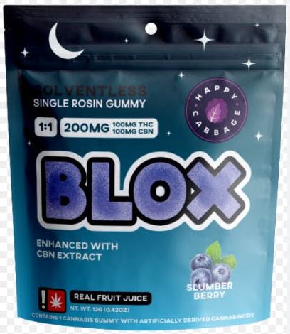 Photograph of product: Blox | Slumber Berry CBN | Live Rosin Gummy 100mg
