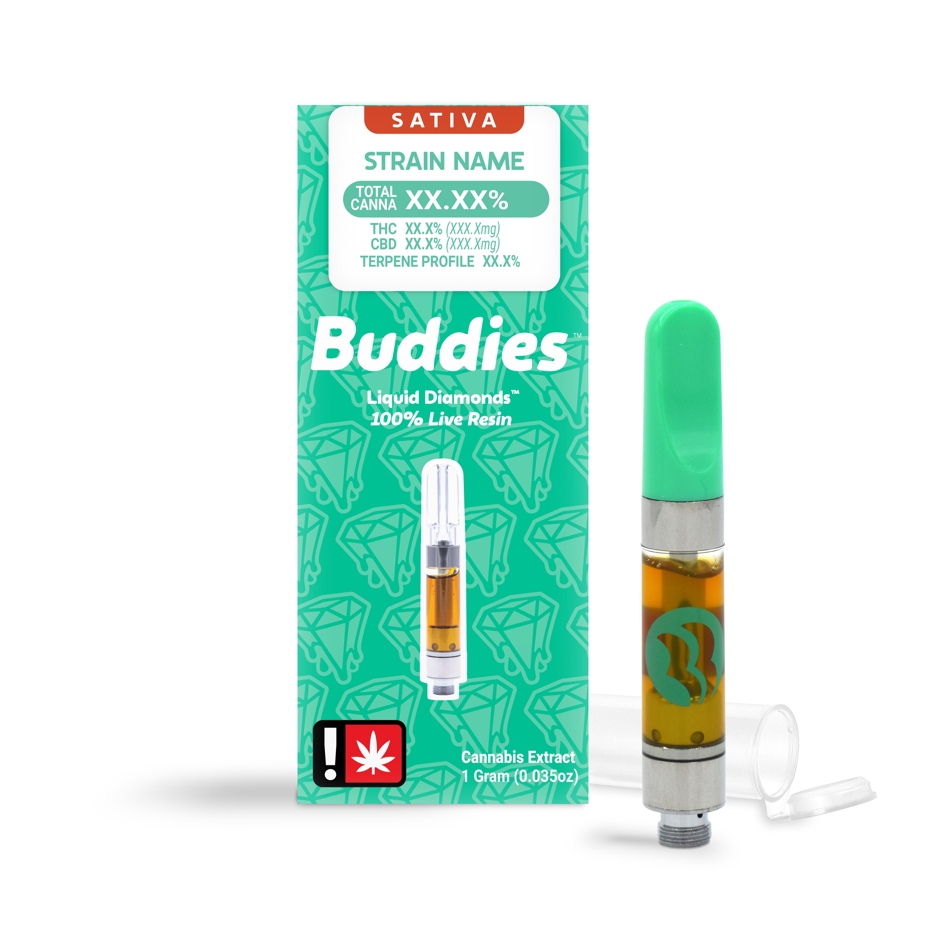 Photograph of product: Buddies - Raspberry Crasher Live Resin Cartridge (S)