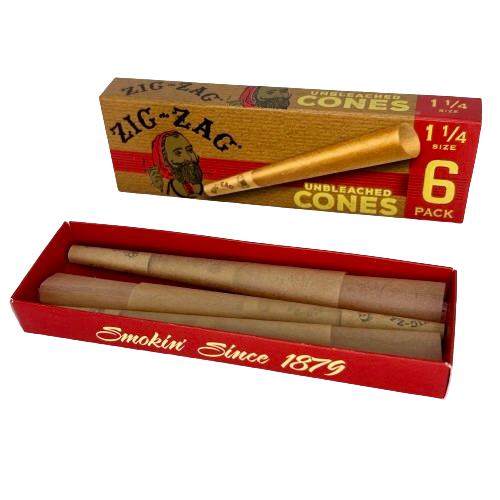 Photograph of product: 1 1/4" Unbleached Pre Rolled Cones 6pk