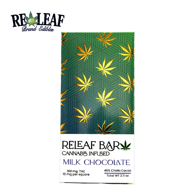 Photograph of product: Releaf Bar Milk Chocolate | 100mg