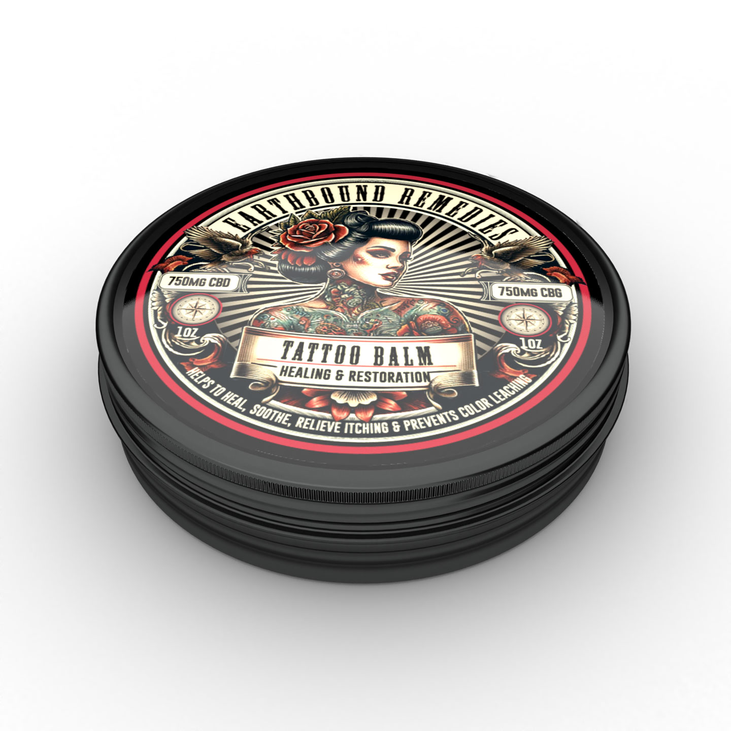 Photograph of product: Earthbound Remedies - Tattoo Balm- 750mg CBD | 750 CBG