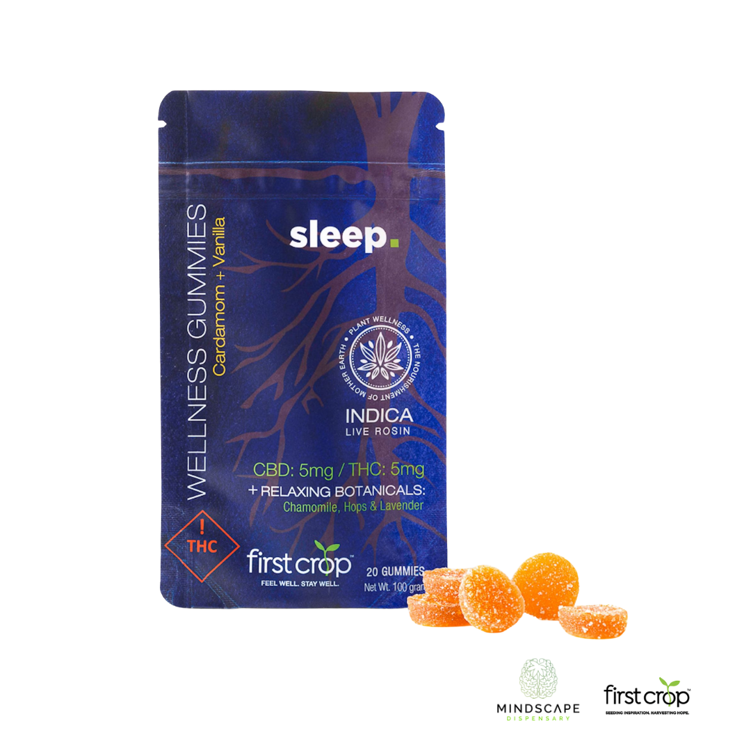 Photograph of product: First Crop Sleep Gummies 100mg