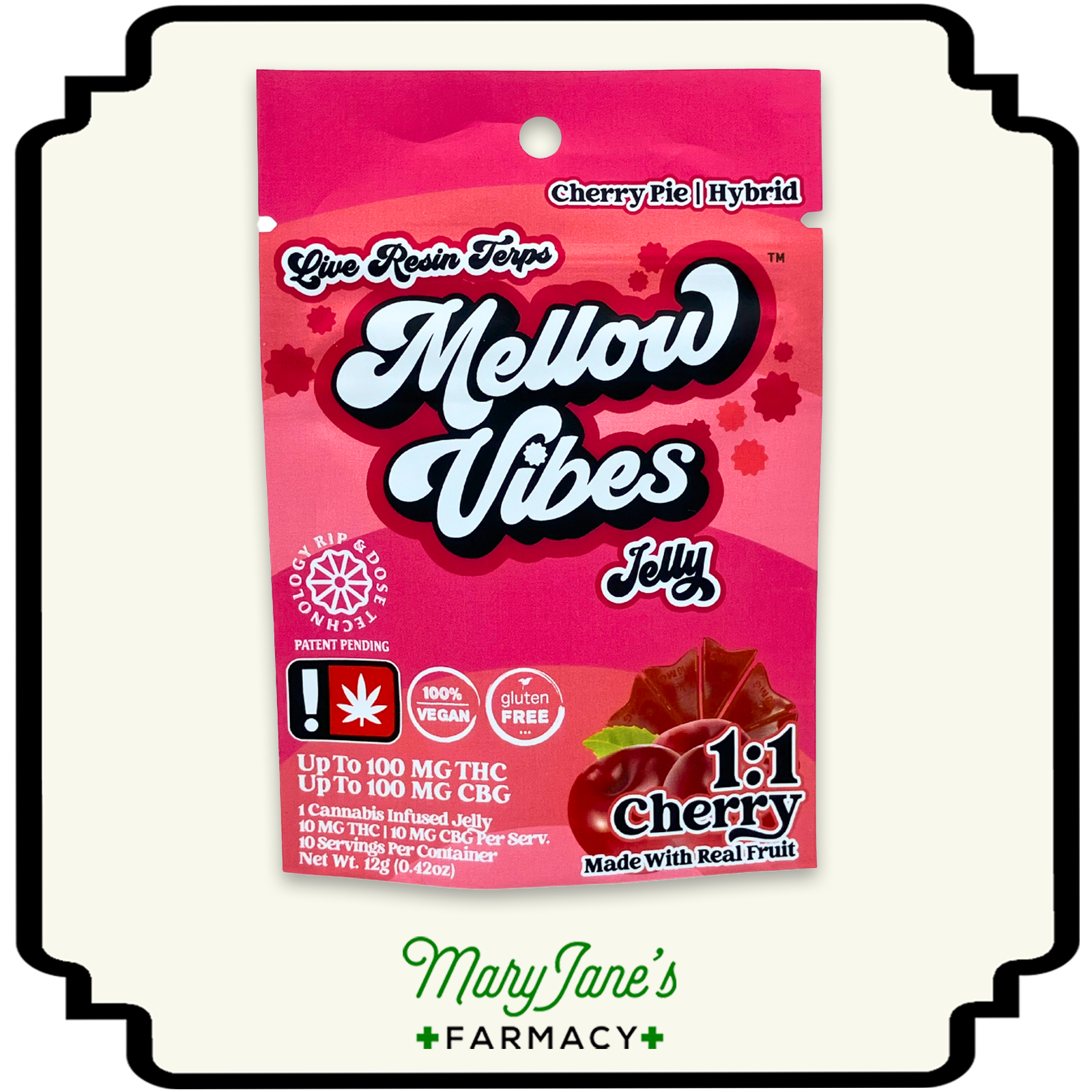 Photograph of product: Cherry 1:1 Jelly | 100mg