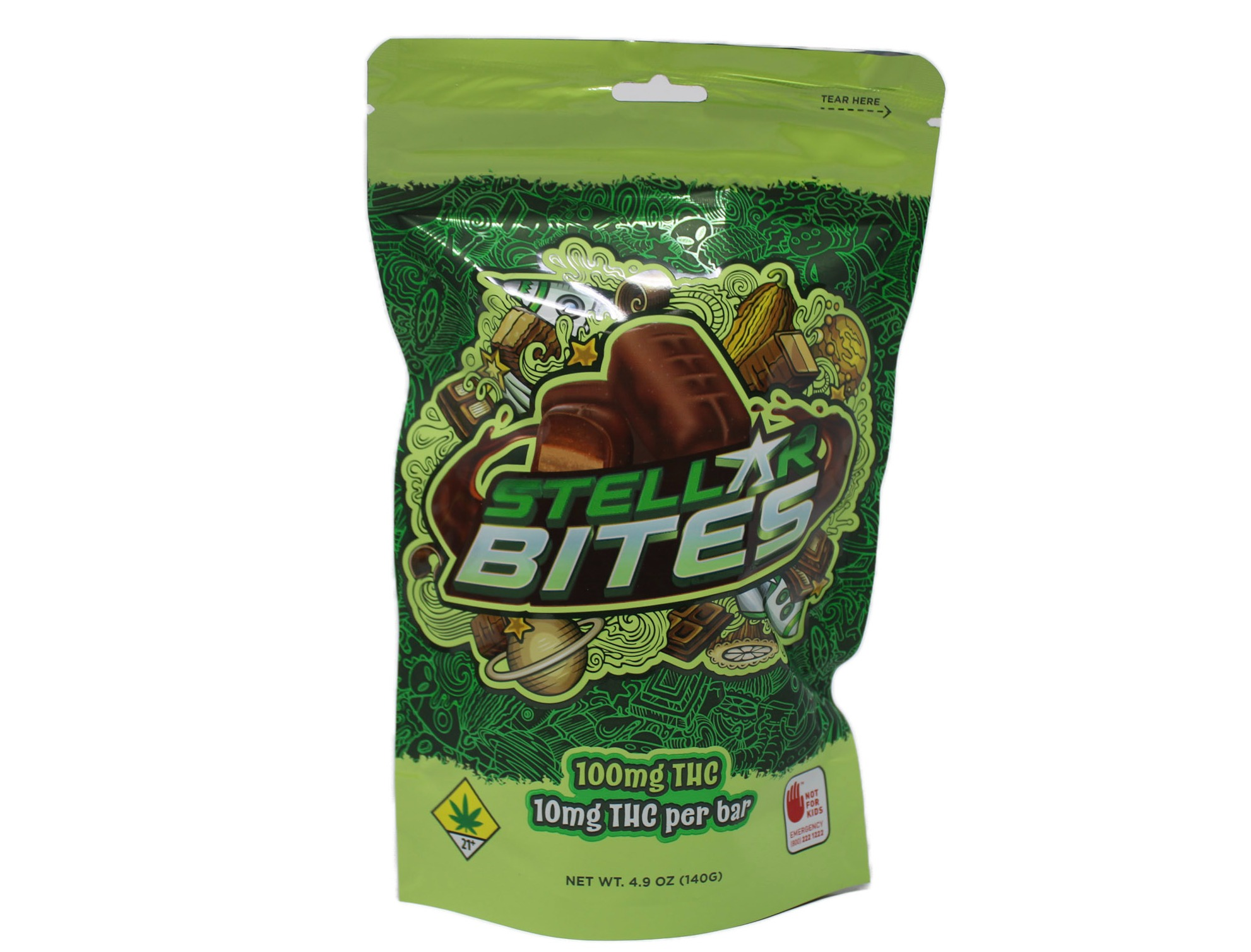 Photograph of product: GL Stellar Bites Candy Bar Hybrid 10pk 100mg 35370