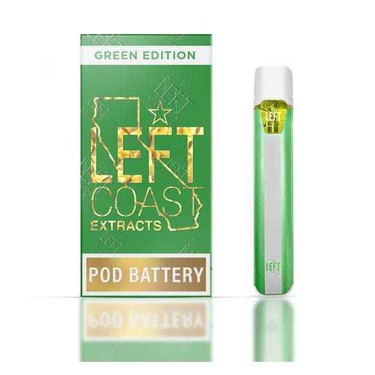Photograph of product: W. Left Coast Pod Battery "Compatible with STIIIZY Pods" - Green - 