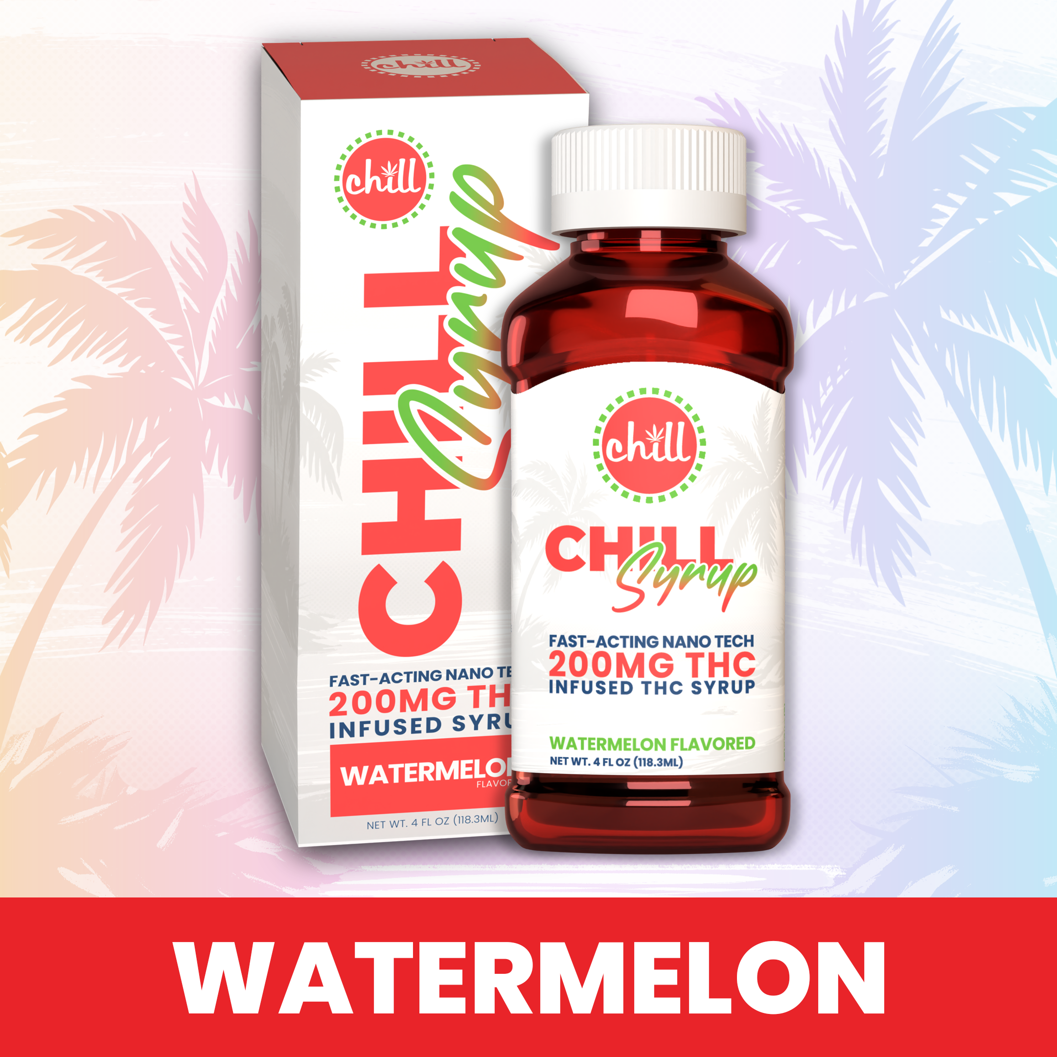 Photograph of product: Chill Medicated 200MG TH-oui Infused Syrup Watermelon