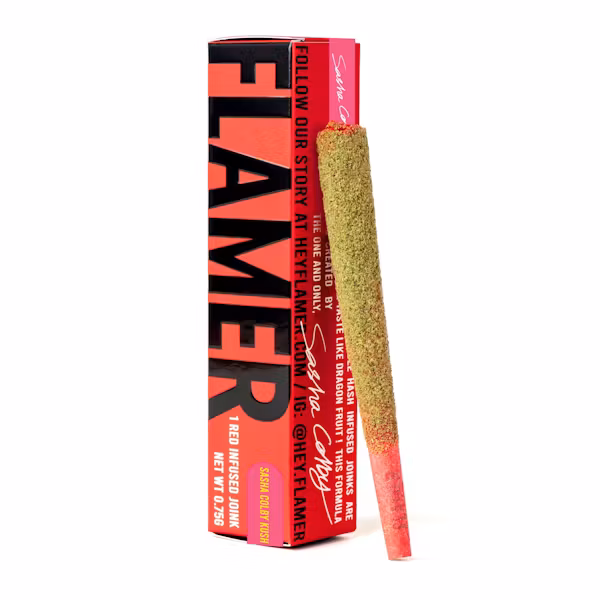 Photograph of product: Flamer- Sasha Colby Kush (I)- au chocolat Infused Pre-Roll