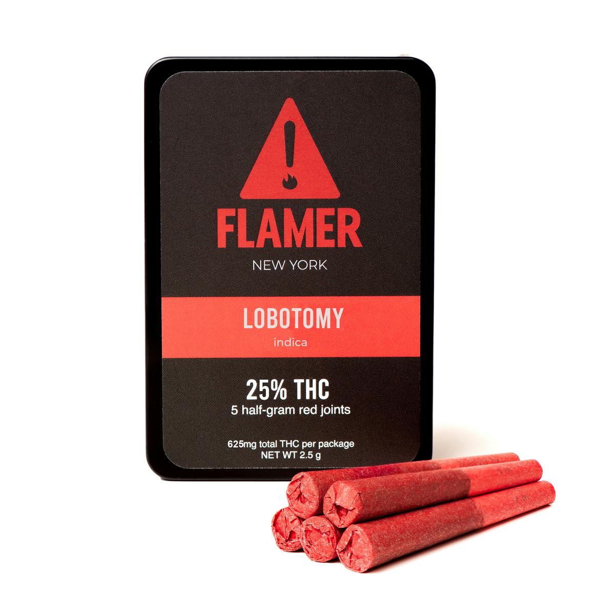 Photograph of Product: Flamer - Lobotomy Preroll  5pk - 2.5g