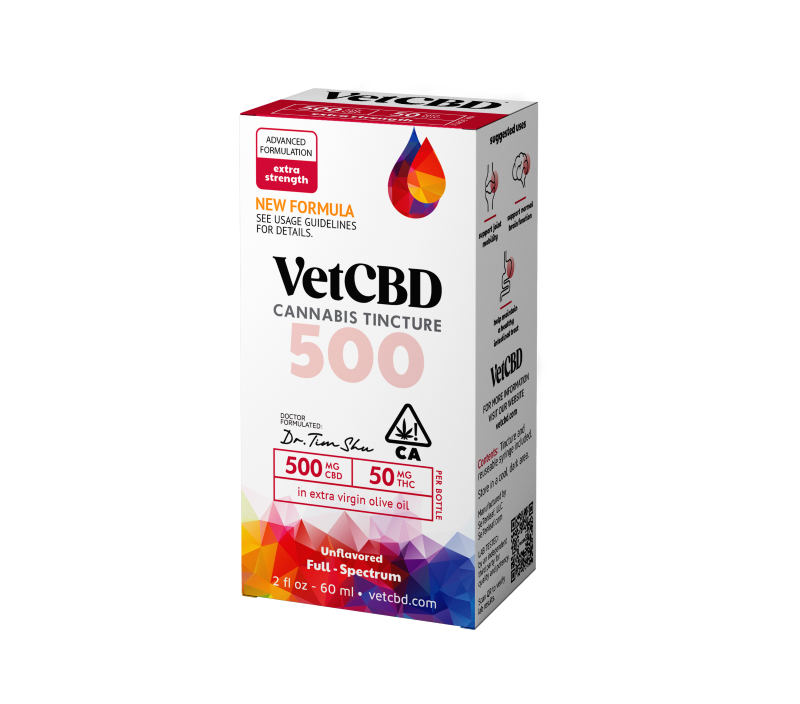 Photograph of product: VET CBD - 10:1 Tincture (Extra Strength) - 2oz - 500mg CBD/50mg TH-oui